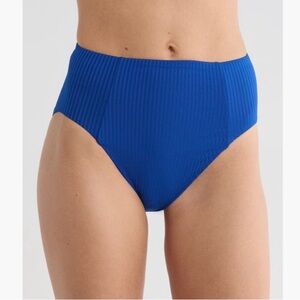 NWT Vitamin A Sz Medium Sienna High Waist Ecorib Bikini Bottoms Lagoon Blue